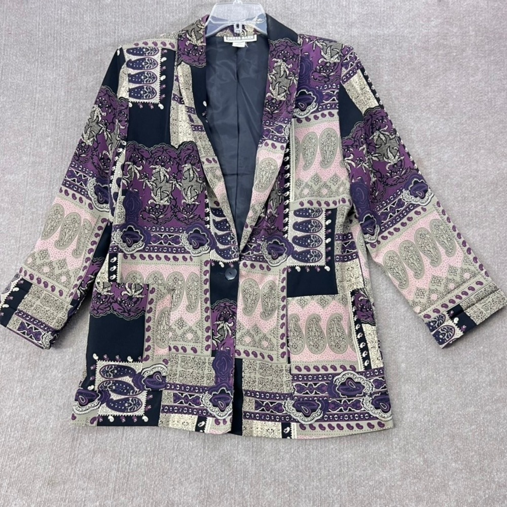 Dress Barn Blazer Jacket Large‎ Paisley Print Vintage Colorful Career